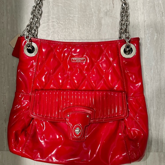 Patton Red Leather Coach Bag - Picture 2 of 6